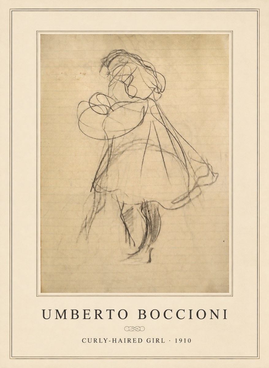 Umberto Boccioni Curly-haired Girl No6 - Juliste