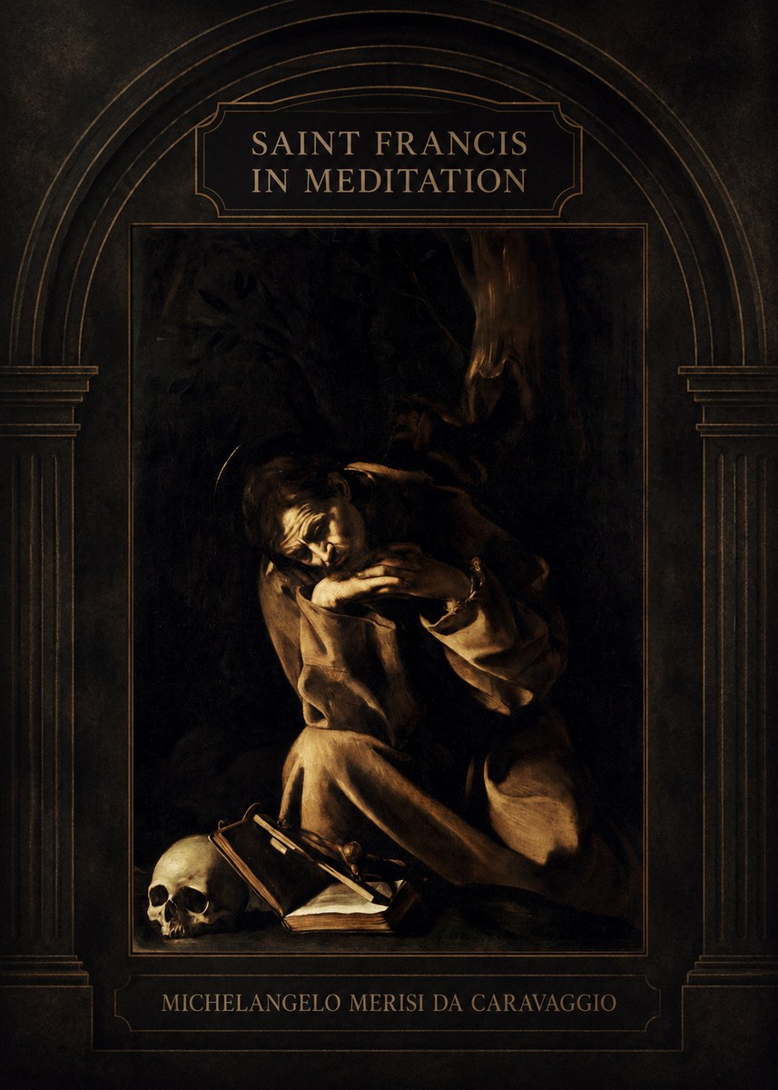 Michelangelo Merisi da Caravaggio Saint Francis in Meditation II No3 - Juliste