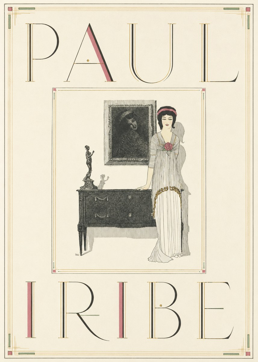 Paul Iribe Elegant Figure in Art Deco Interior No5 - Juliste