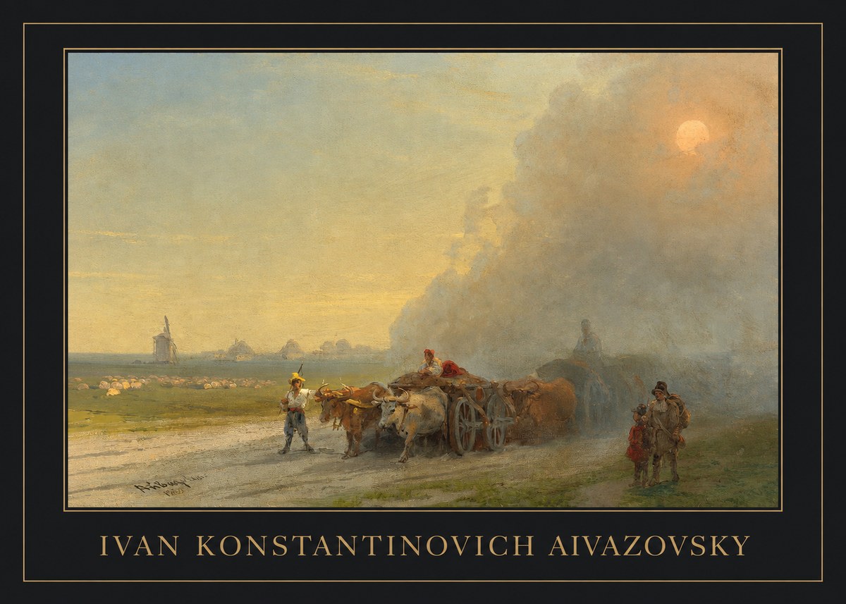 Ivan Konstantinovich Aivazovsky Landscape with Oxen No5 - Juliste