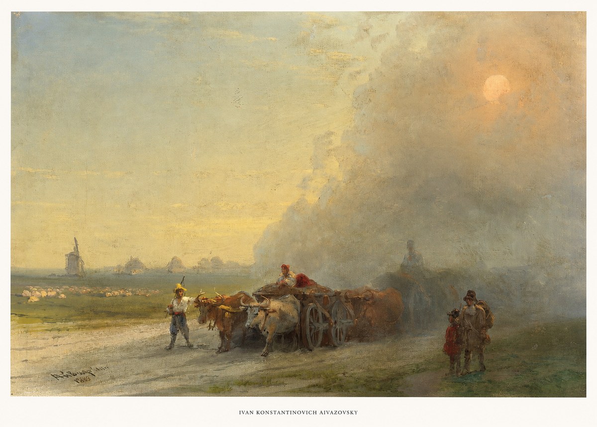 Ivan Konstantinovich Aivazovsky Landscape with Oxen No6 - Juliste