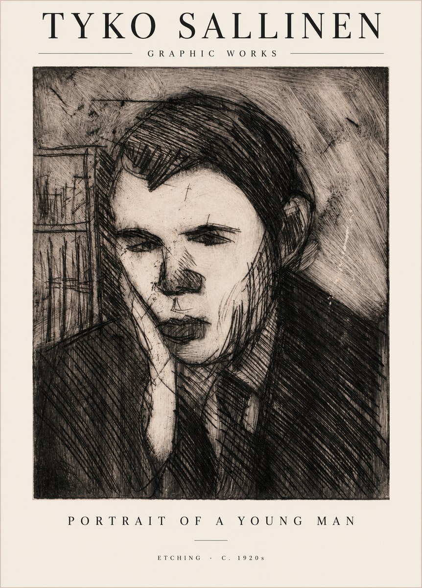 Tyko Sallinen Portrait of a Young Man No1 - Juliste