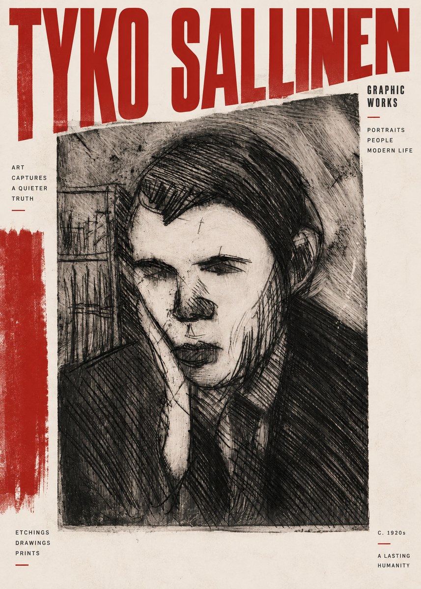 Tyko Sallinen Portrait of a Young Man No2 - Juliste