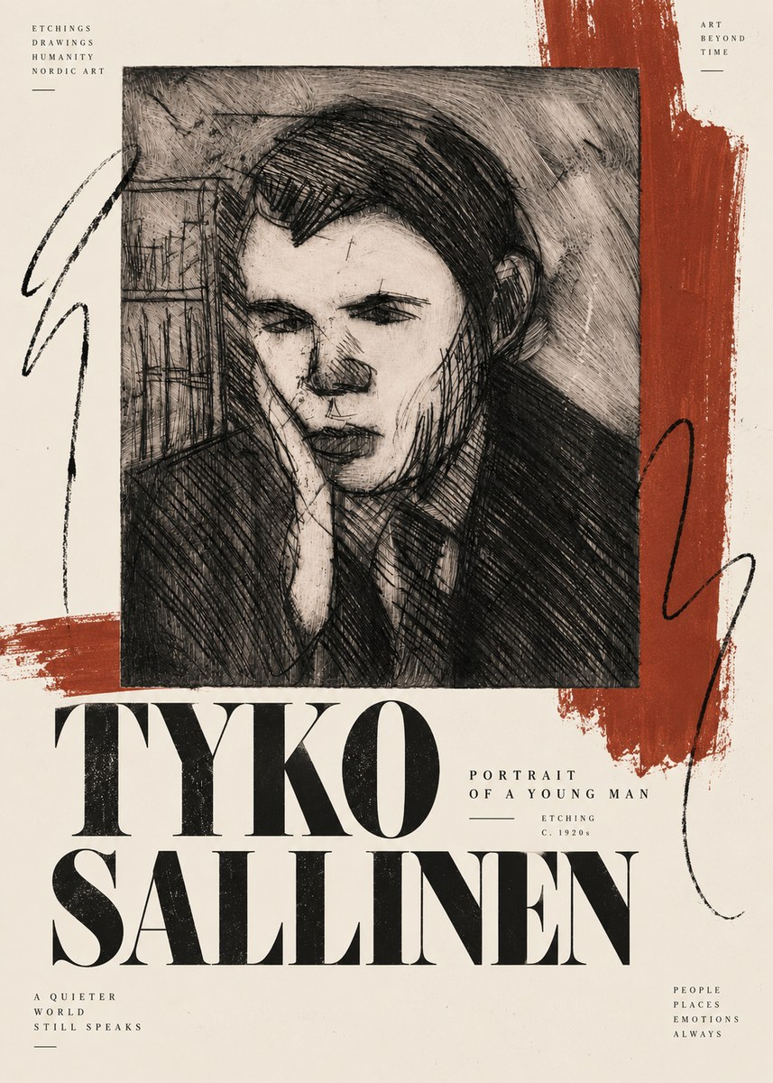 Tyko Sallinen Portrait of a Young Man No6 - Juliste