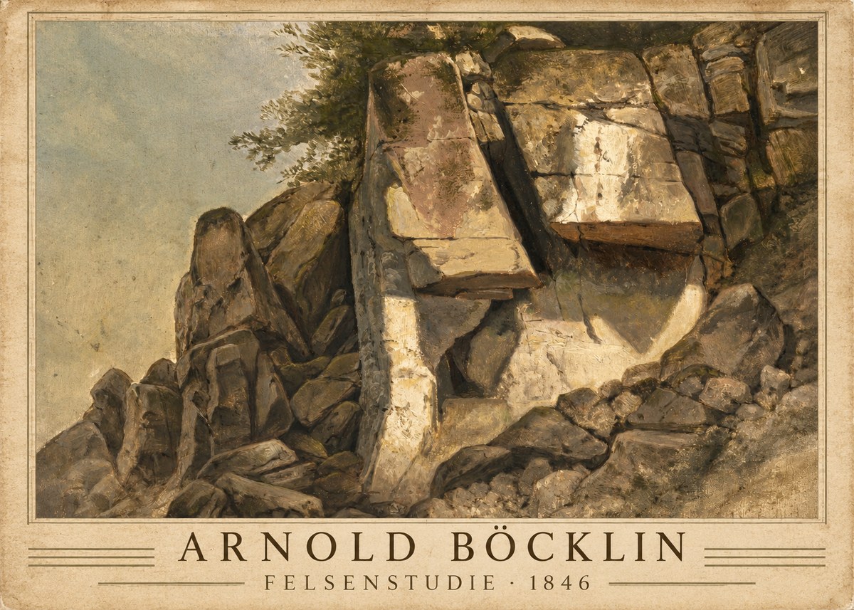 Arnold Böcklin Felsenstudie No2 - Juliste