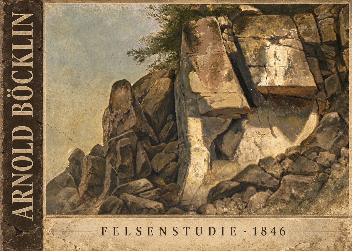 Arnold Böcklin Felsenstudie No3 - Juliste