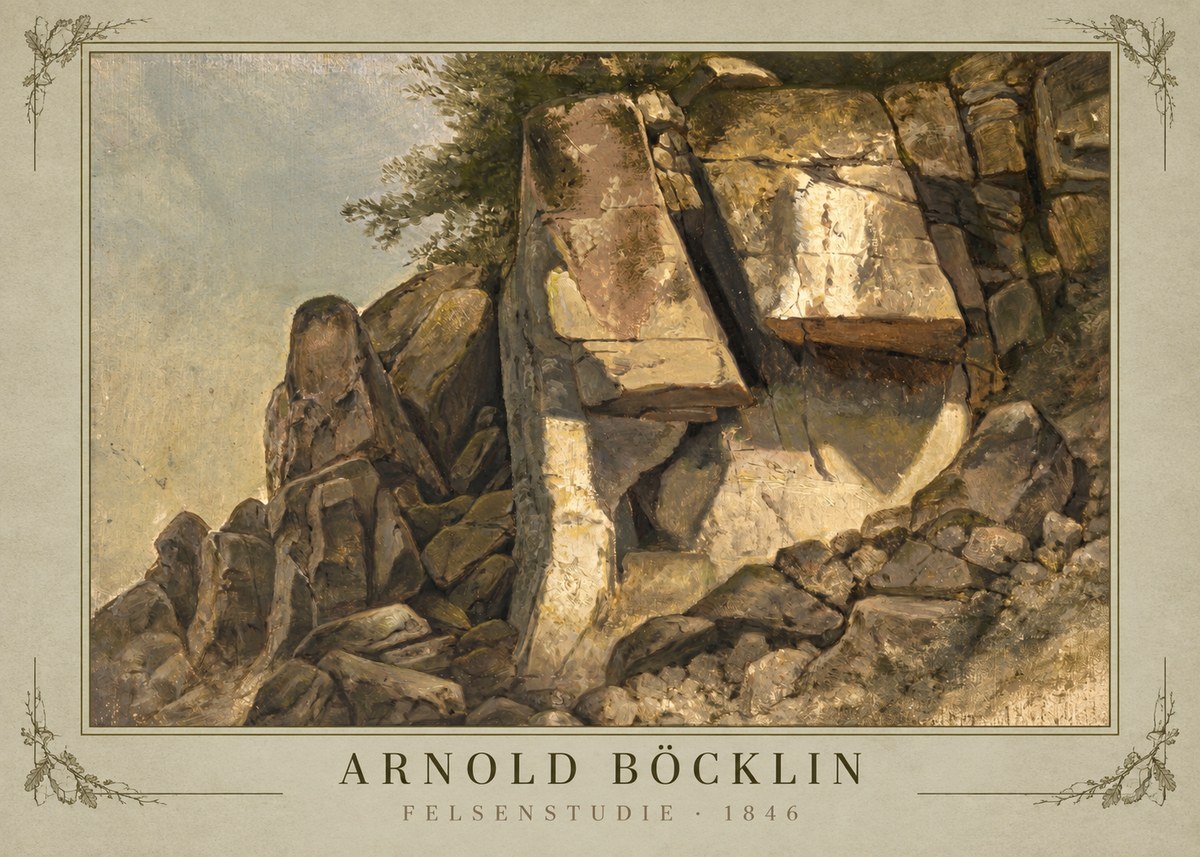 Arnold Böcklin Felsenstudie No4 - Juliste