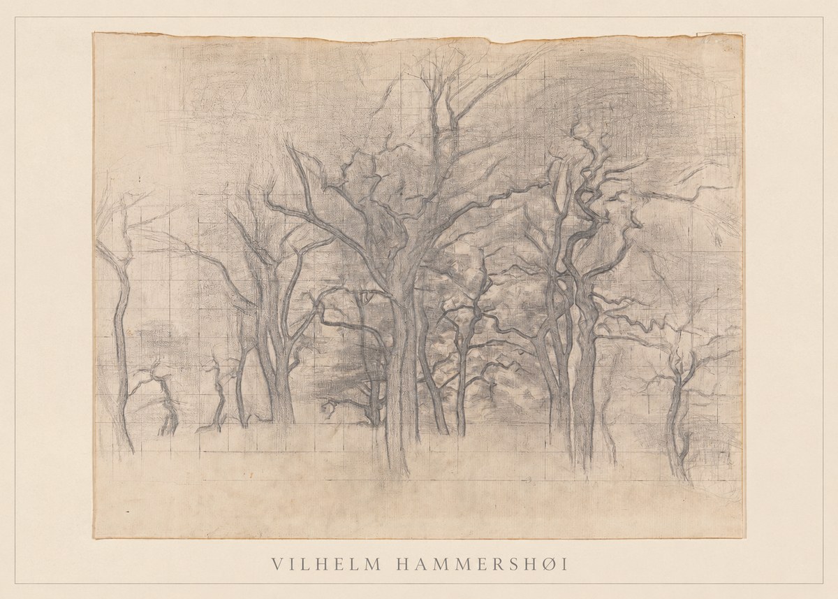 Vilhelm Hammershøi Oak Trees No2 - Juliste