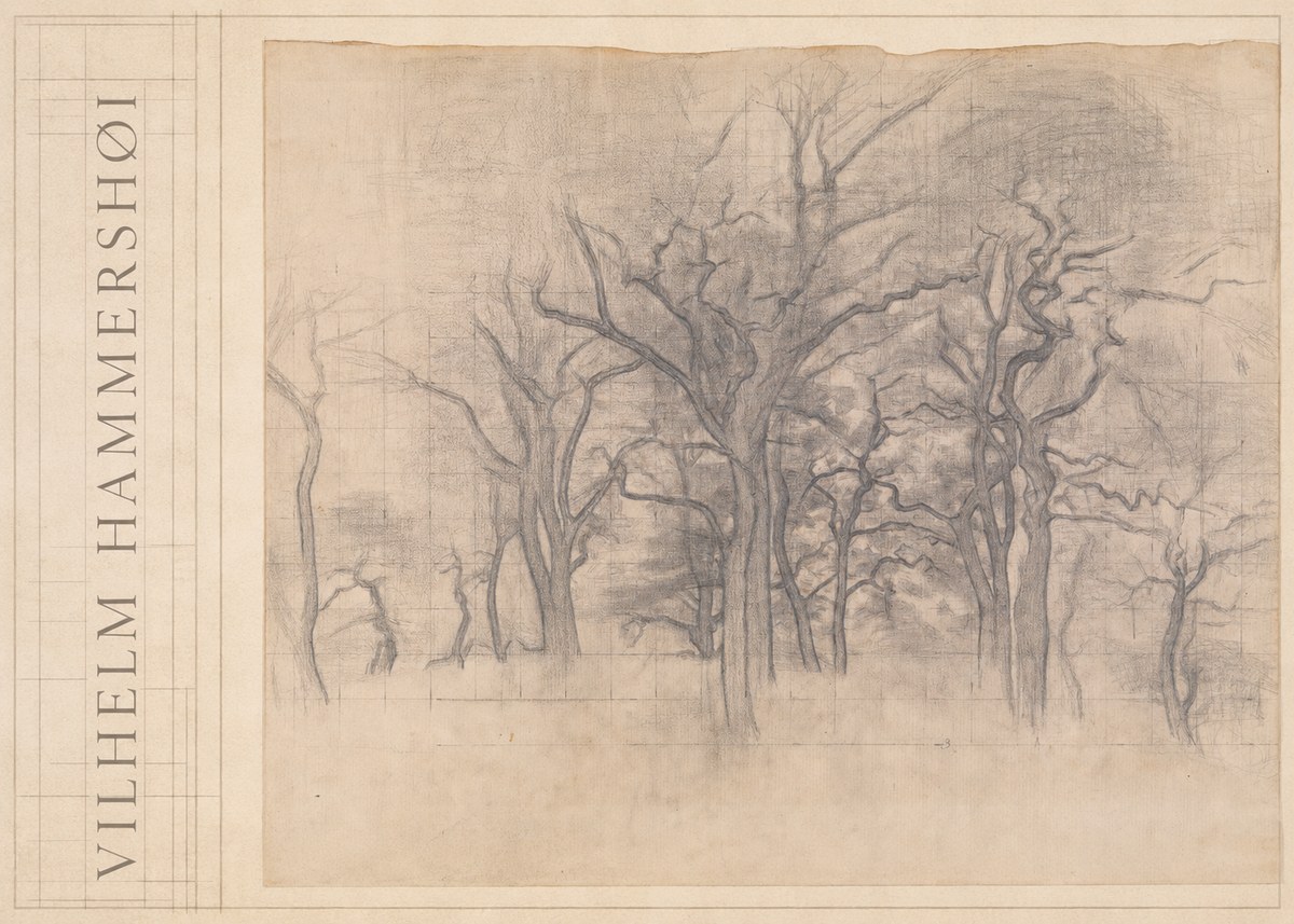 Vilhelm Hammershøi Oak Trees No3 - Juliste