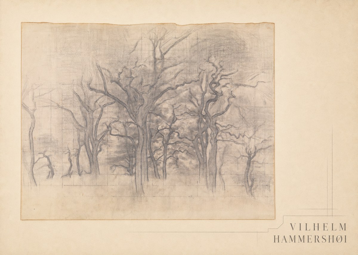 Vilhelm Hammershøi Oak Trees No4 - Juliste