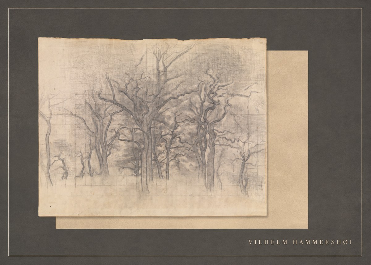 Vilhelm Hammershøi Oak Trees No5 - Juliste