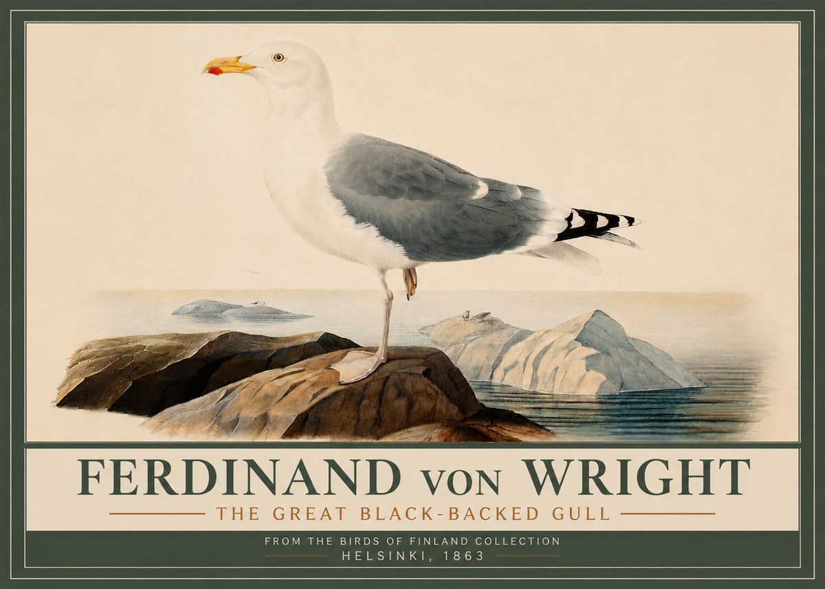 Ferdinand von Wright The Great Black-backed Gull No3 - Juliste