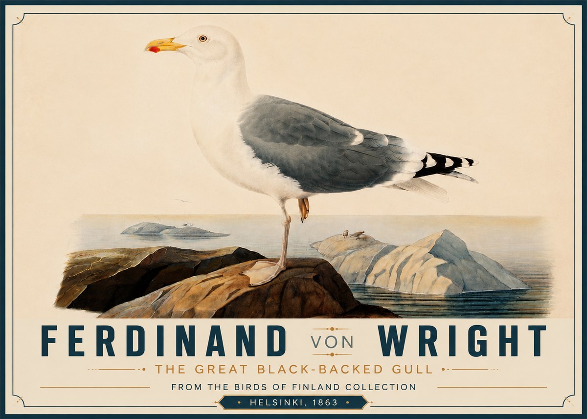 Ferdinand von Wright The Great Black-backed Gull No5 - Juliste