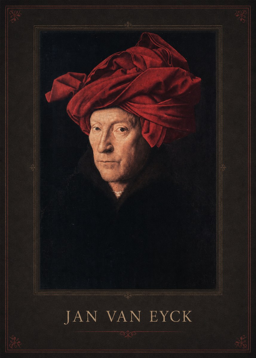 Jan van Eyck Portrait of a Man in a Turban No1 - Juliste