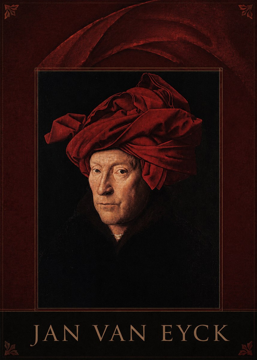 Jan van Eyck Portrait of a Man in a Turban No6 - Juliste