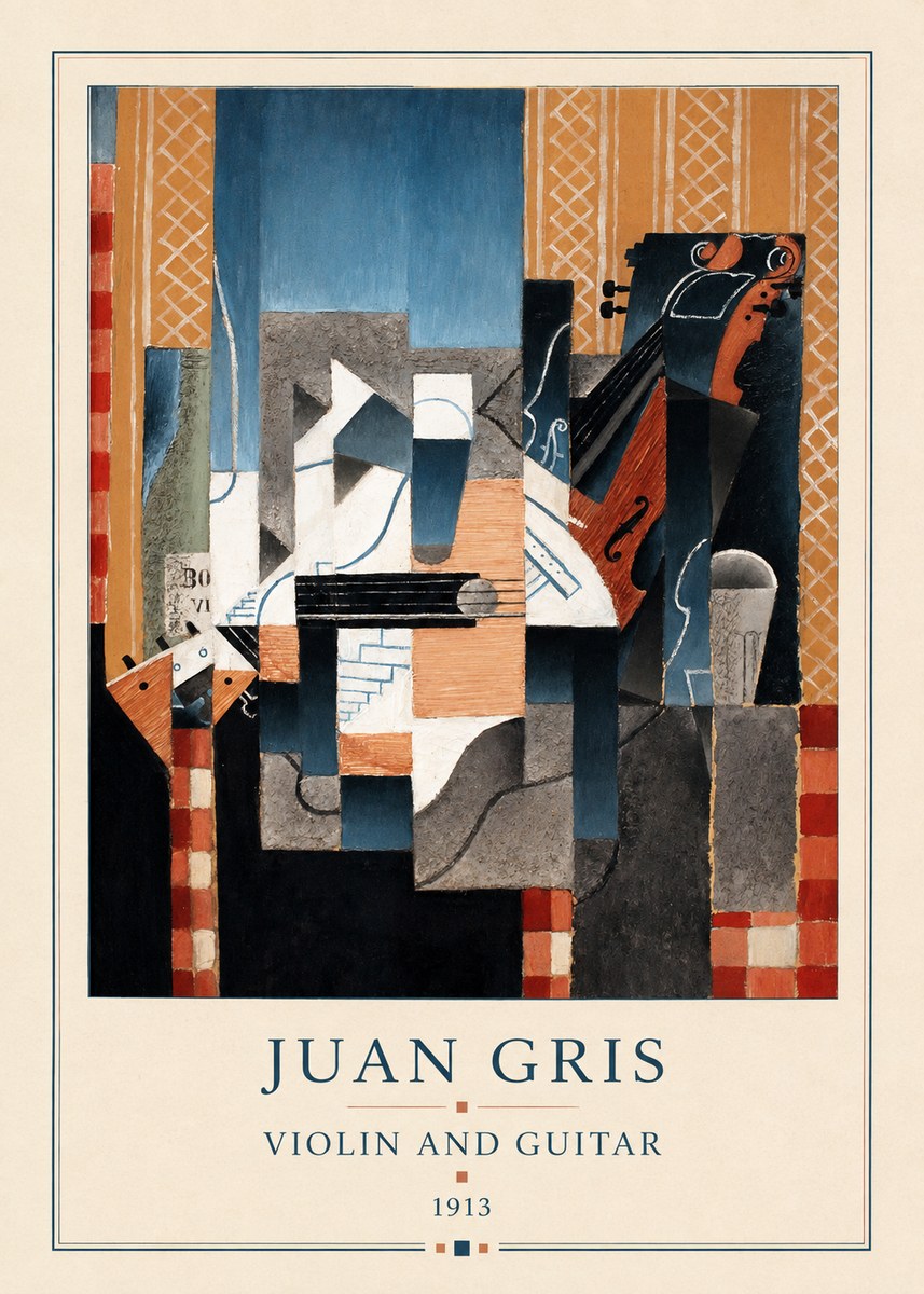 Juan Gris Violin and Guitar I No4 - Juliste