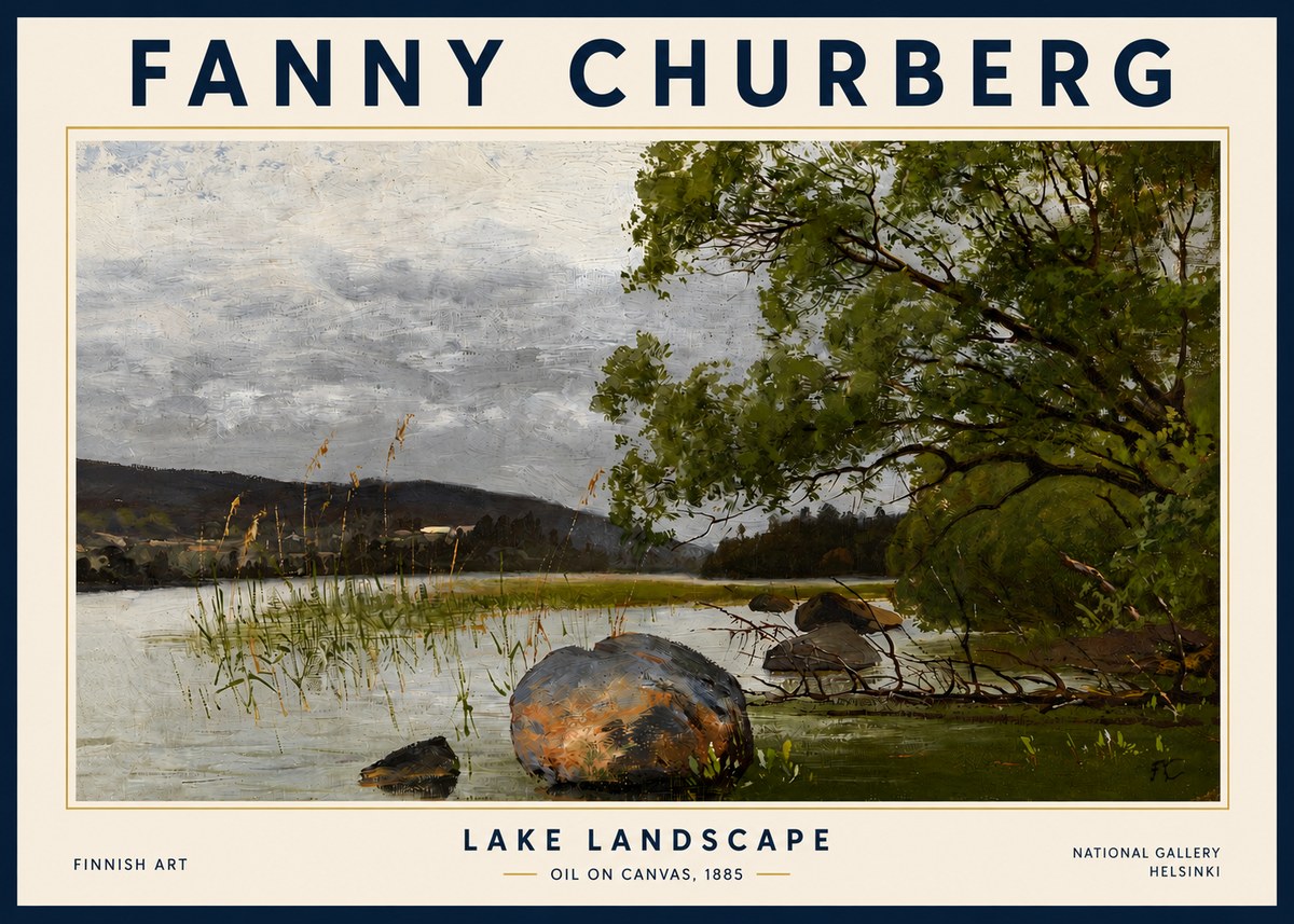 Fanny Churberg Lake Landscape No3 - Juliste