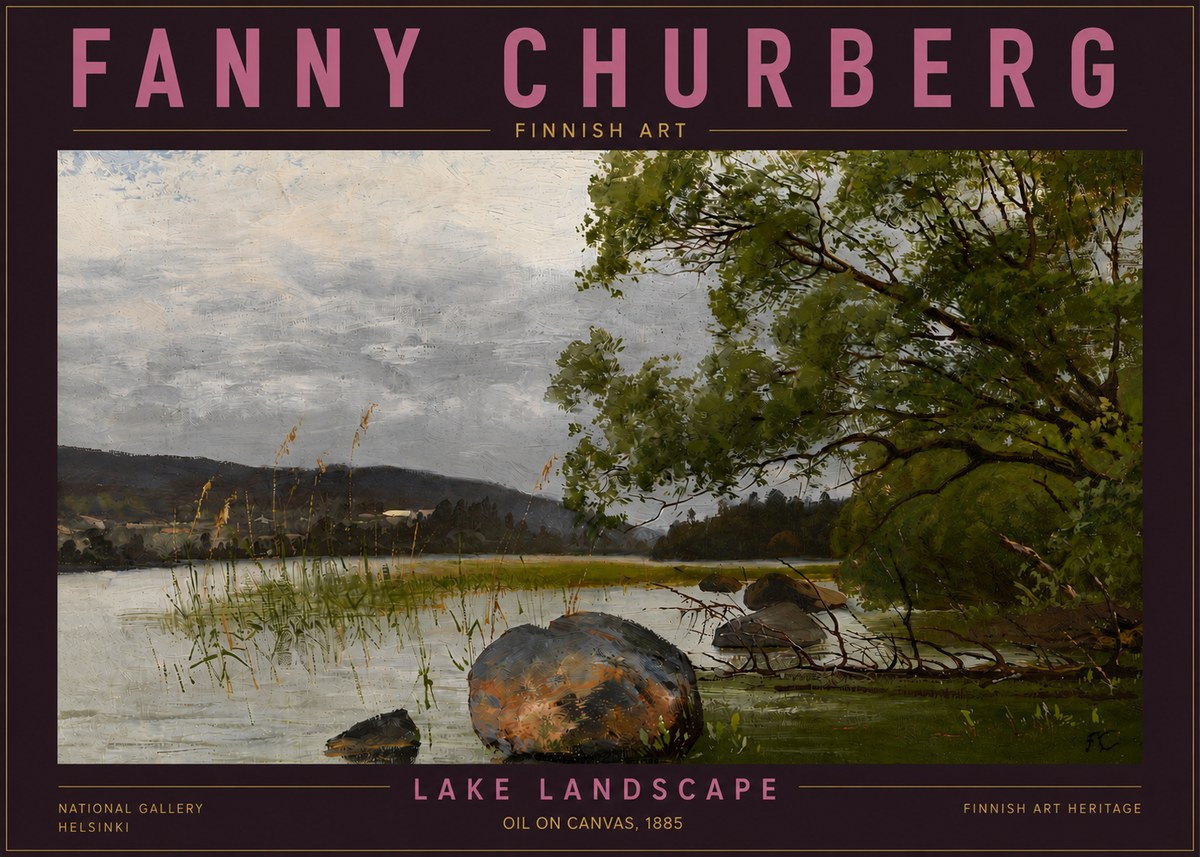 Fanny Churberg Lake Landscape No5 - Juliste