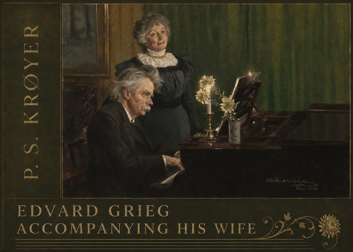 P.S. Krøyer Edvard Grieg Accompanying His Wife No2 - Juliste