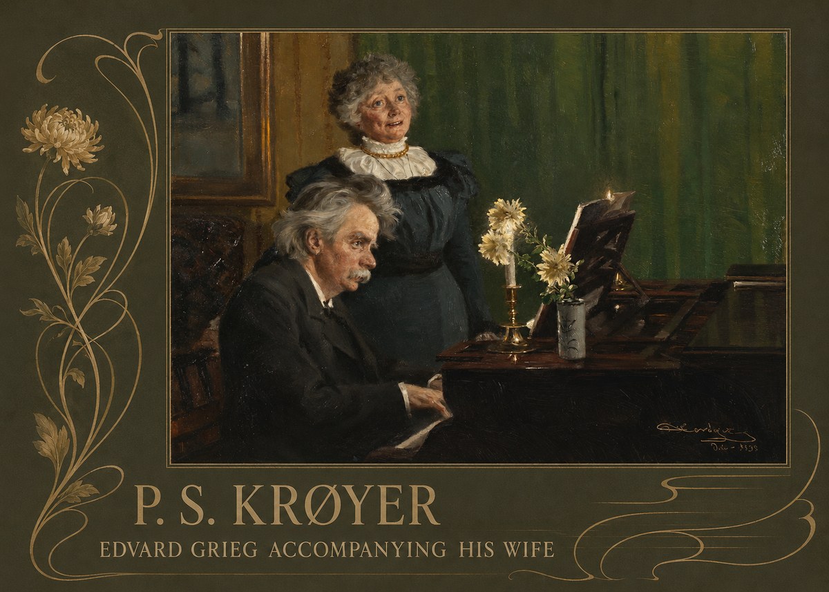 P.S. Krøyer Edvard Grieg Accompanying His Wife No3 - Juliste
