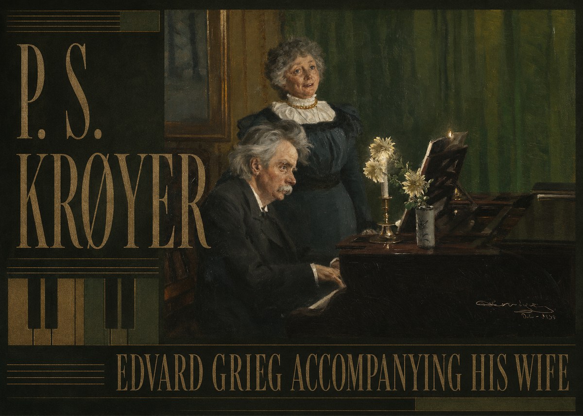 P.S. Krøyer Edvard Grieg Accompanying His Wife No4 - Juliste