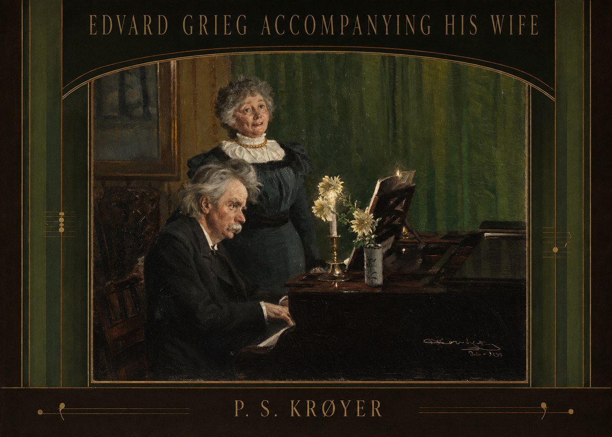 P.S. Krøyer Edvard Grieg Accompanying His Wife No6 - Juliste