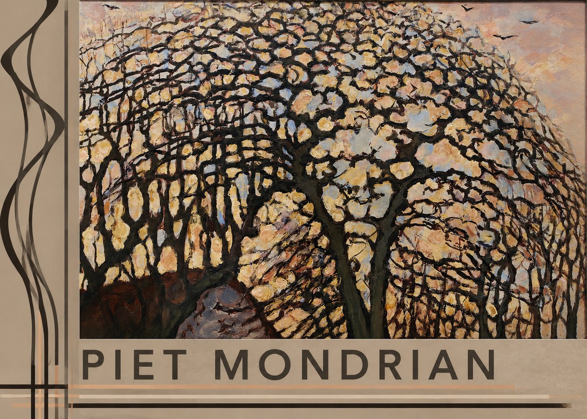 Piet Mondrian Avond (Evening); the Red Tree No2 - Juliste