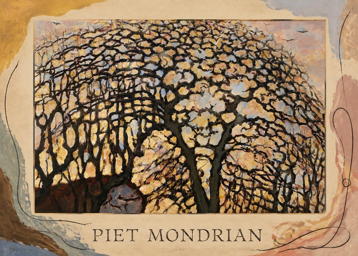 Piet Mondrian Avond (Evening); the Red Tree No5 - Juliste