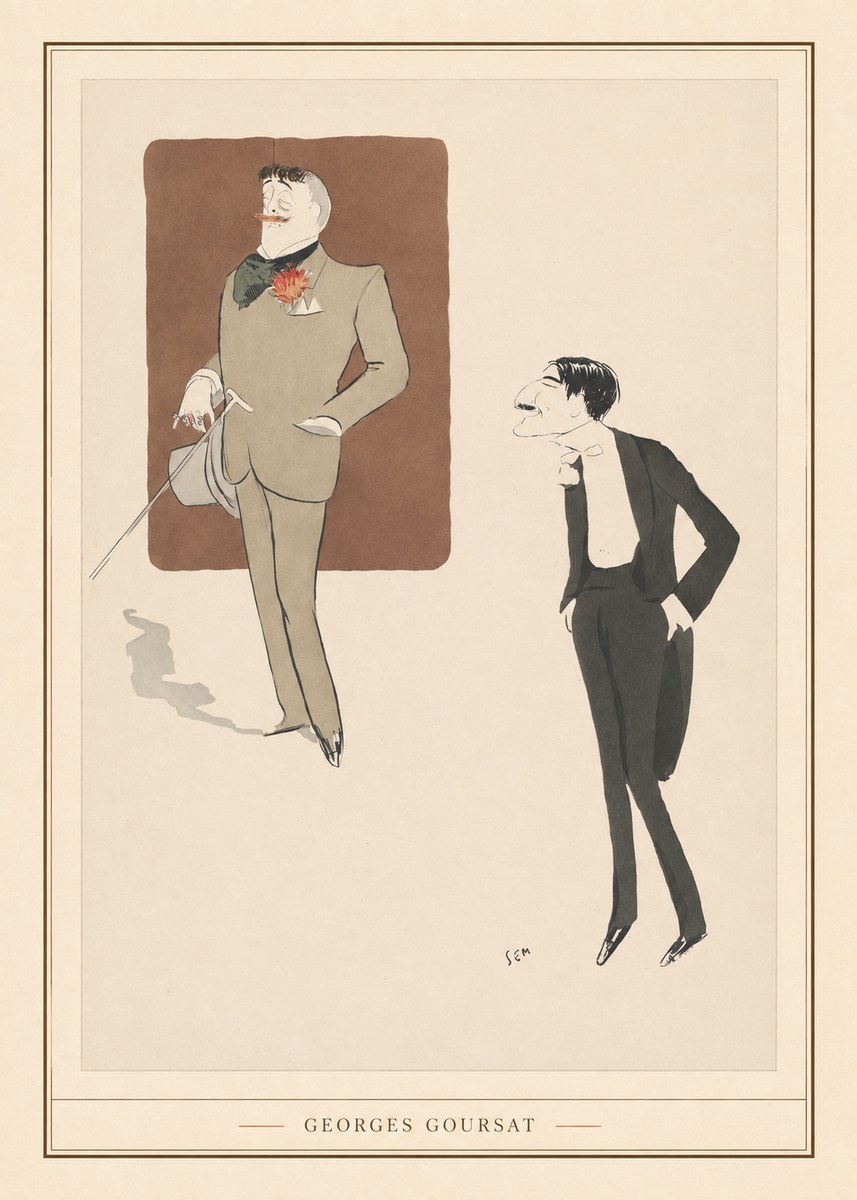Georges Goursat Two Stylish Gentlemen No4 - Juliste