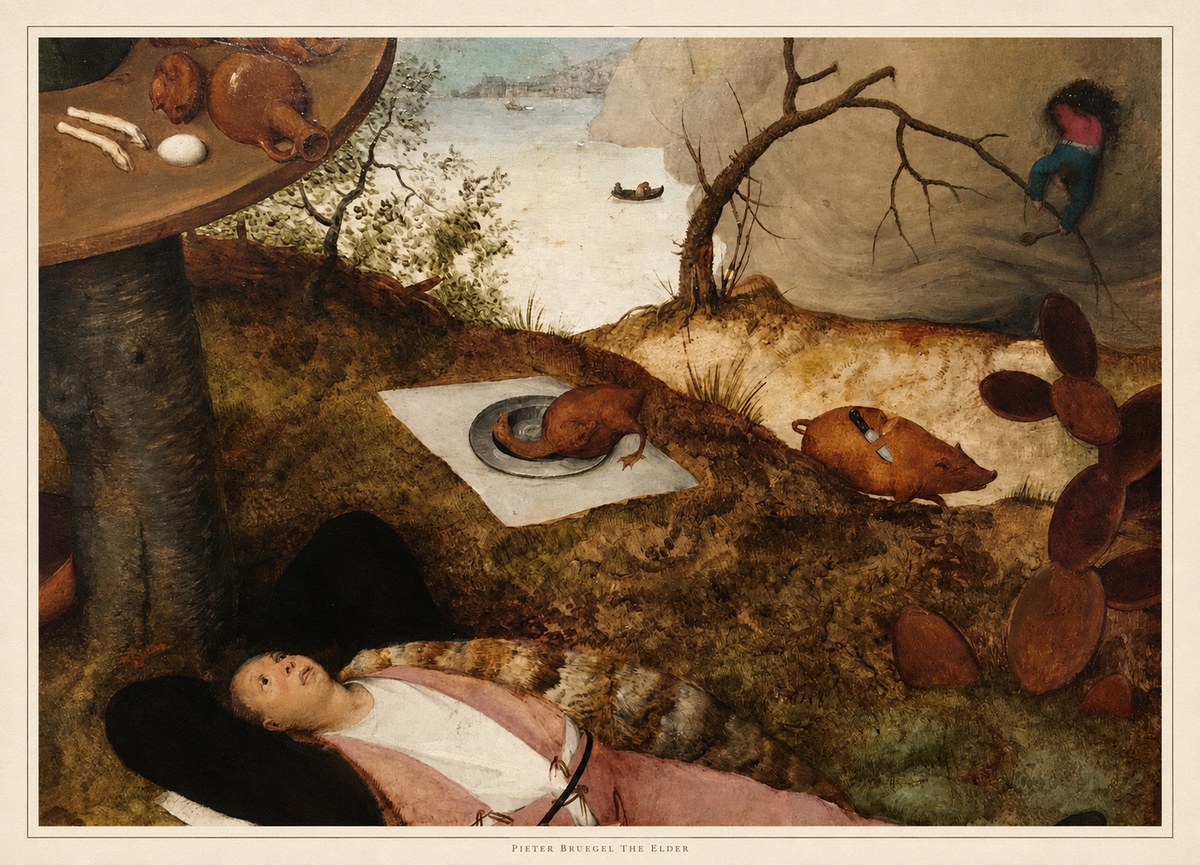 Pieter Bruegel The Land of Cockaigne II No4 - Juliste