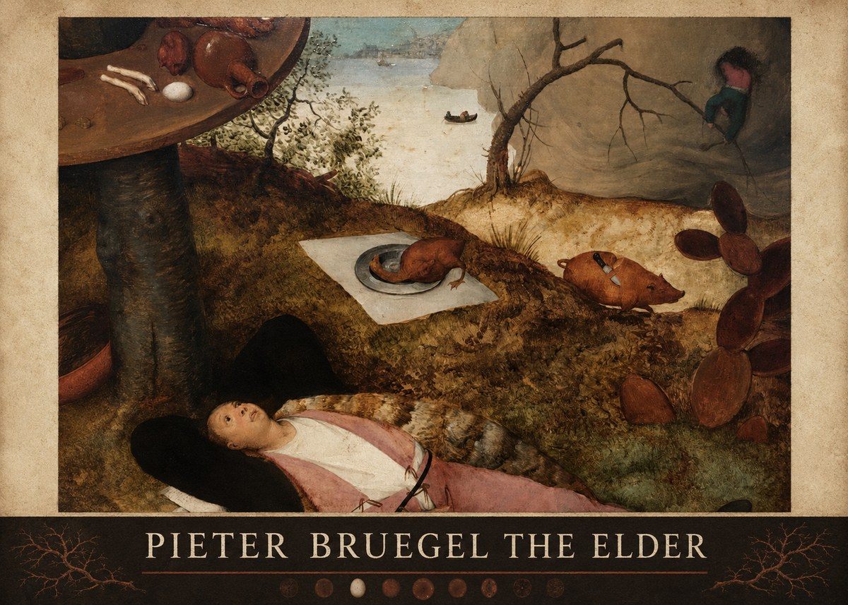 Pieter Bruegel The Land of Cockaigne II No6 - Juliste
