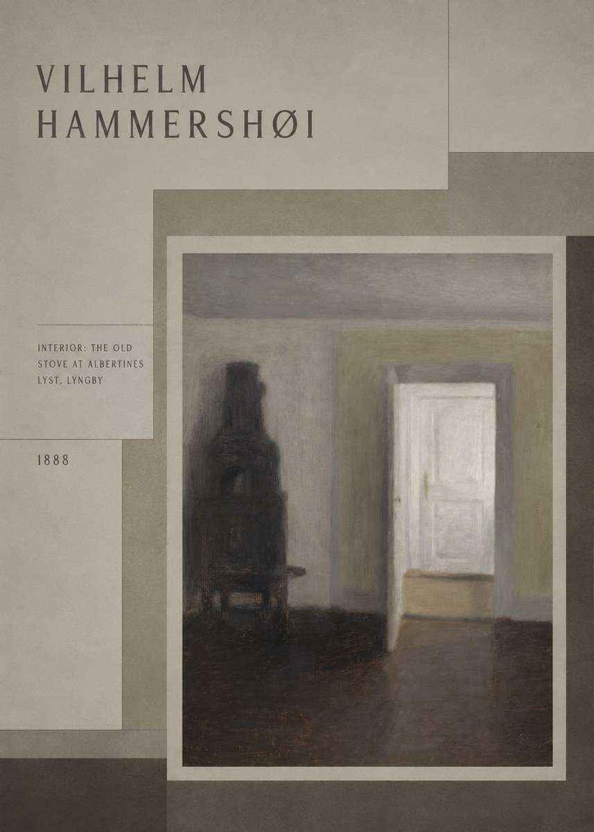 Vilhelm Hammershøi Interior: the Old Stove at Albertines Lyst, Lyngby No3 - Juliste