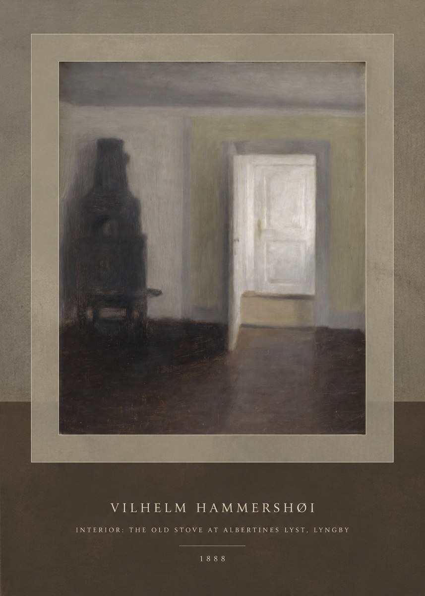Vilhelm Hammershøi Interior: the Old Stove at Albertines Lyst, Lyngby No4 - Juliste