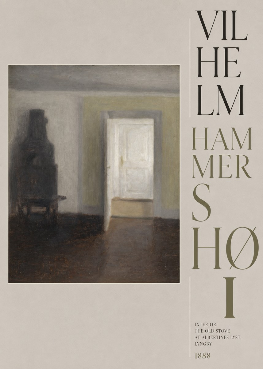 Vilhelm Hammershøi Interior: the Old Stove at Albertines Lyst, Lyngby No5 - Juliste