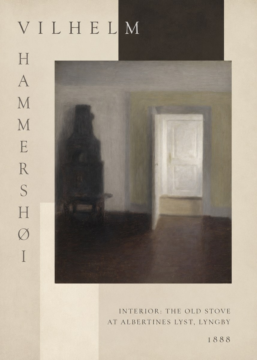 Vilhelm Hammershøi Interior: the Old Stove at Albertines Lyst, Lyngby No6 - Juliste