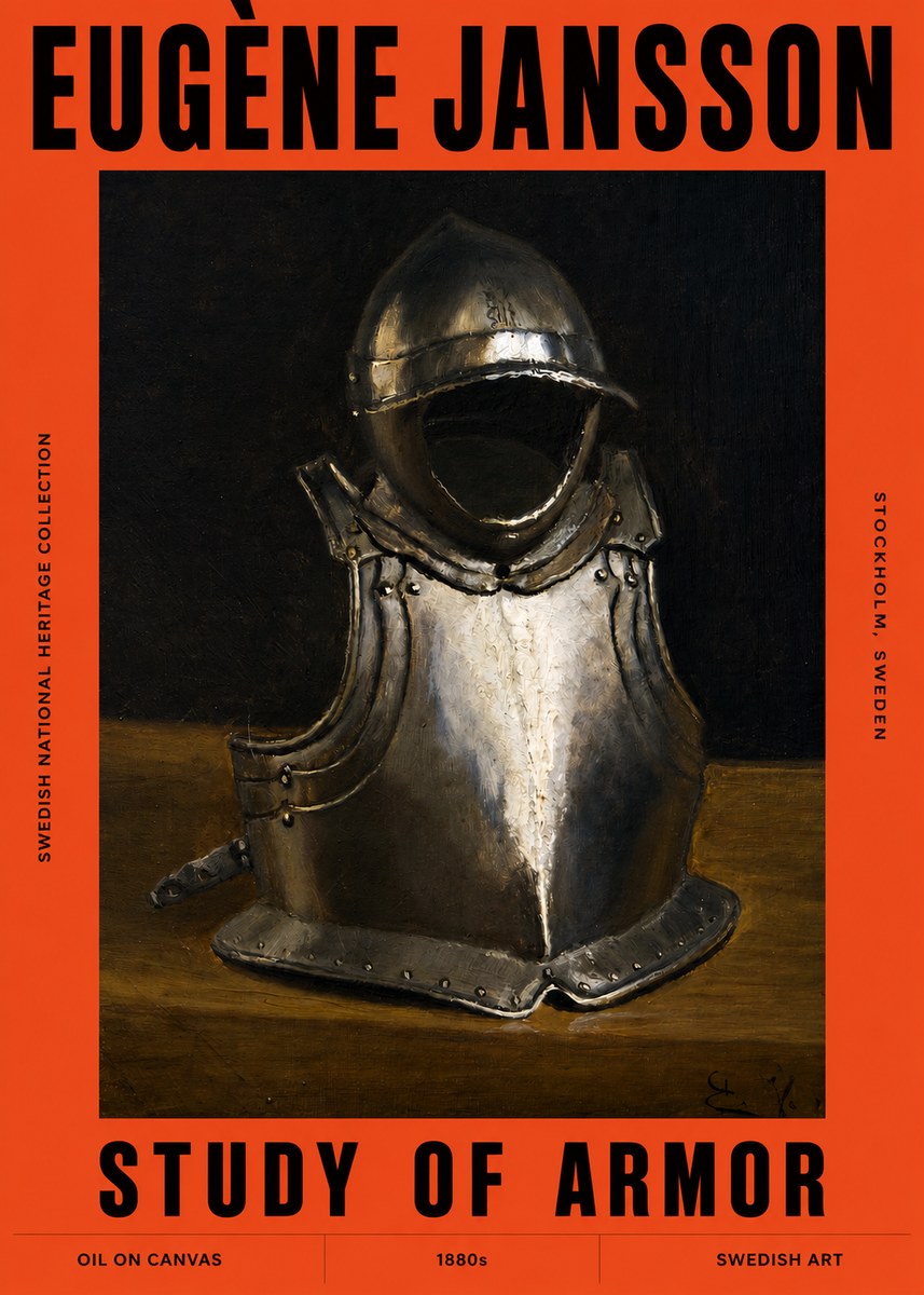 Eugène Jansson Study of Armor No2 - Juliste