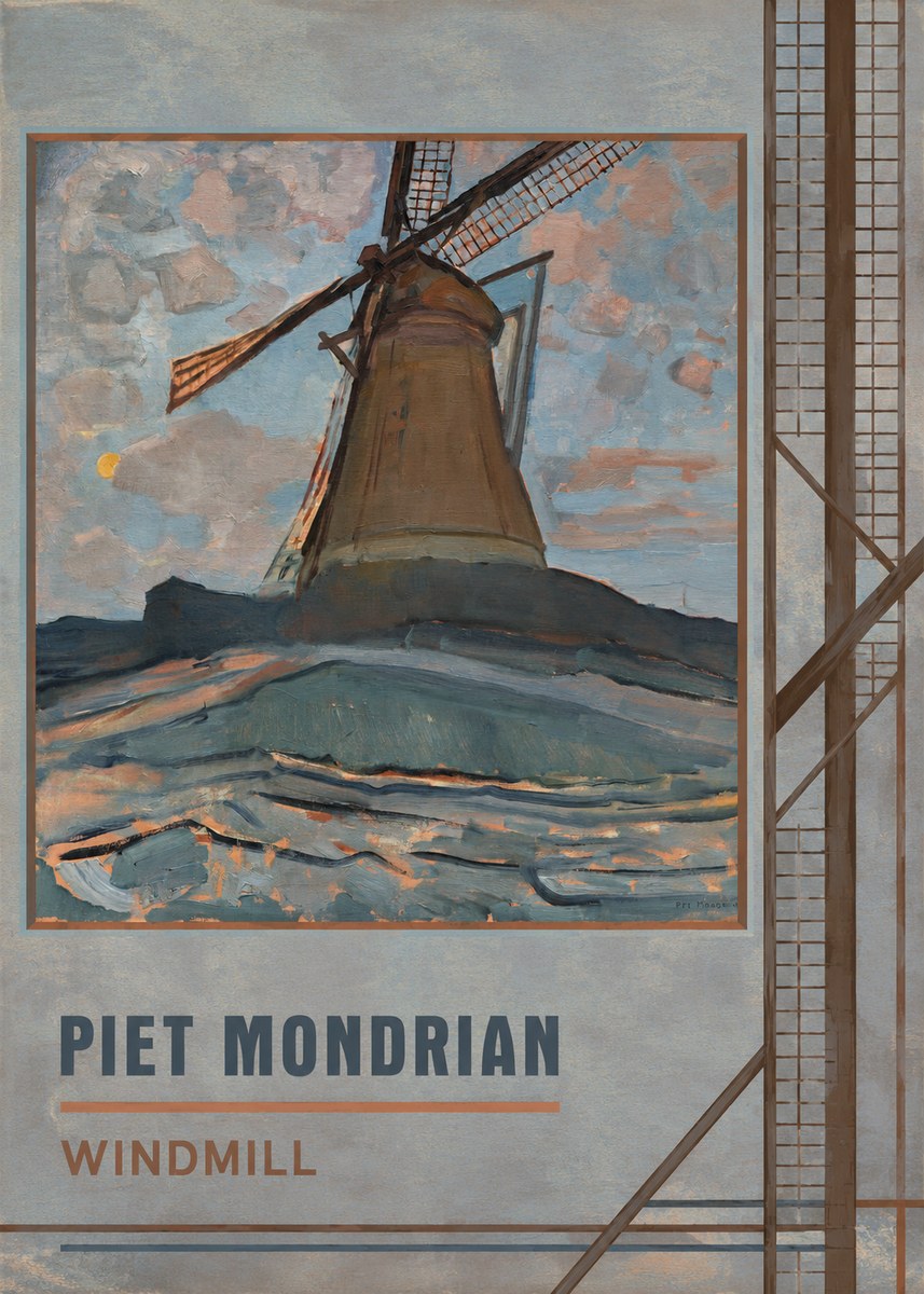 Piet Mondrian Windmill No5 - Juliste