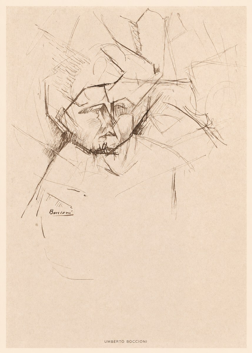 Umberto Boccioni Head Study No6 - Juliste