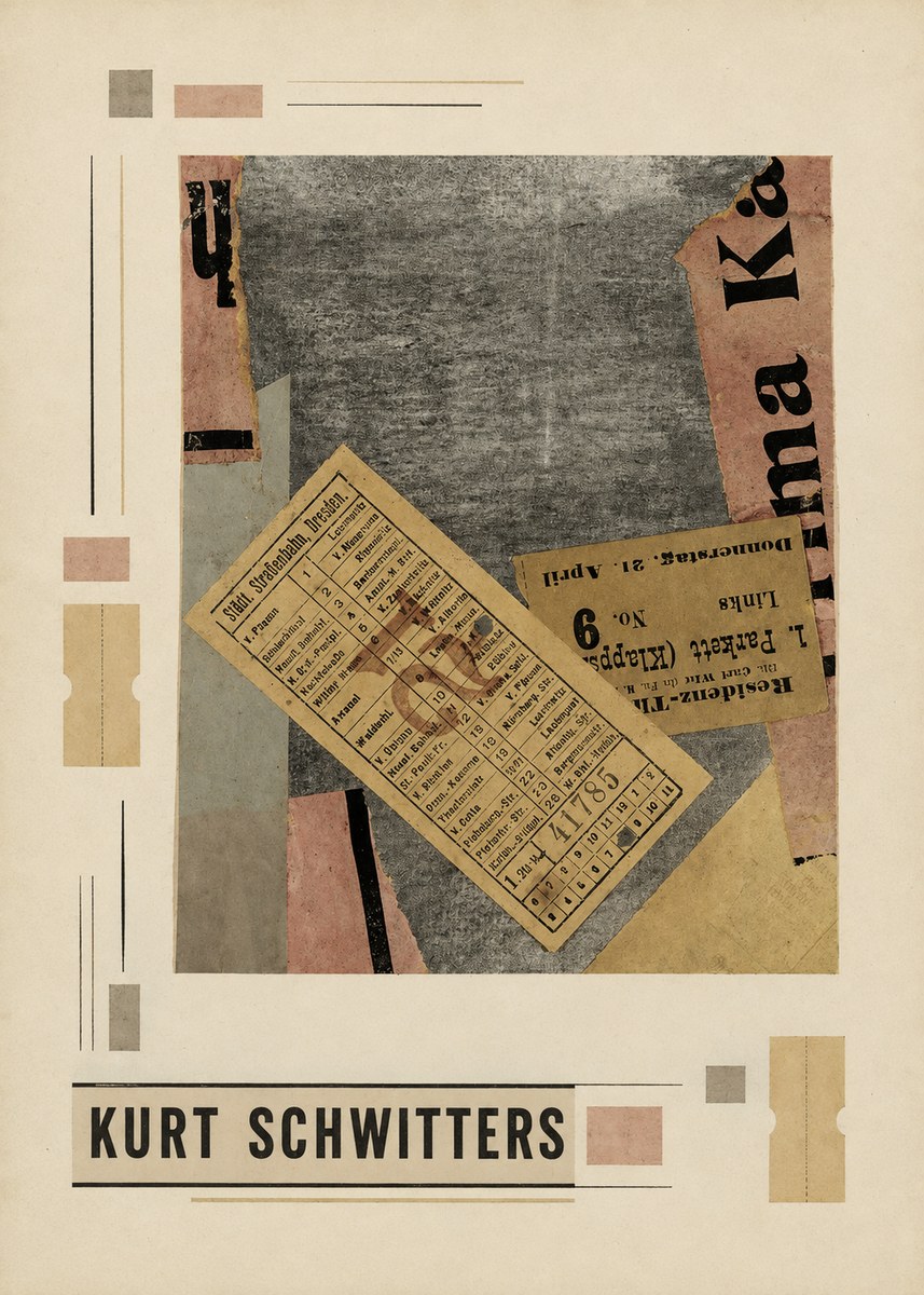 Kurt Schwitters Merz Collage No3 - Juliste