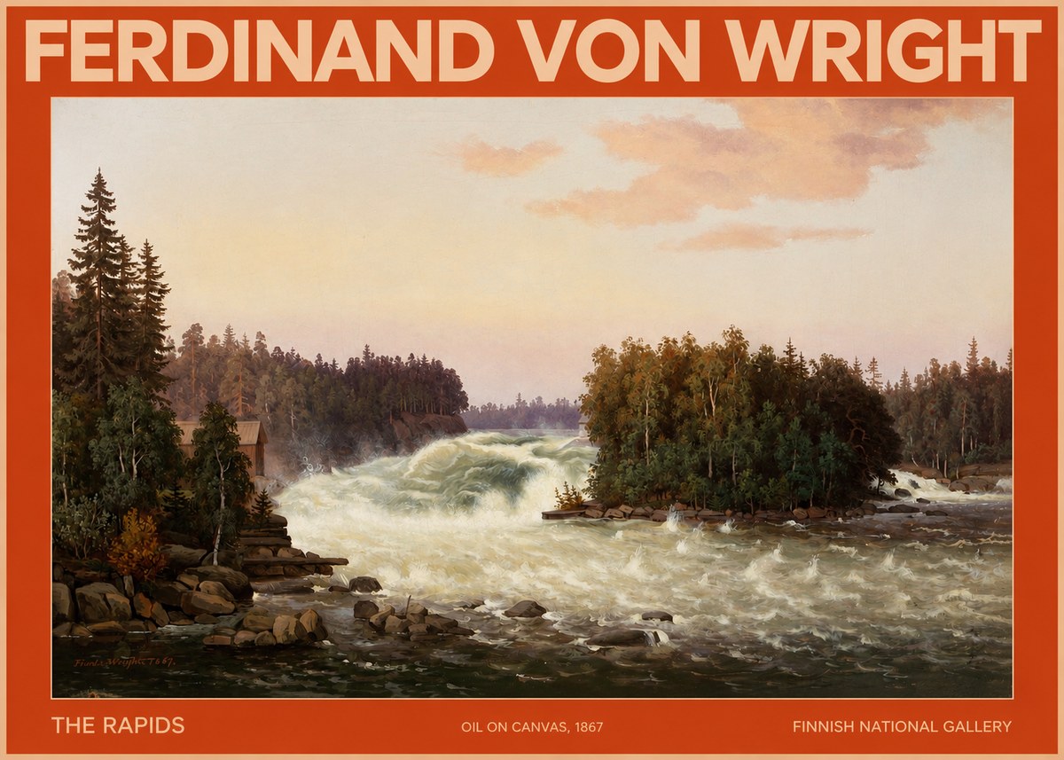 Ferdinand von Wright The Rapids No2 - Juliste