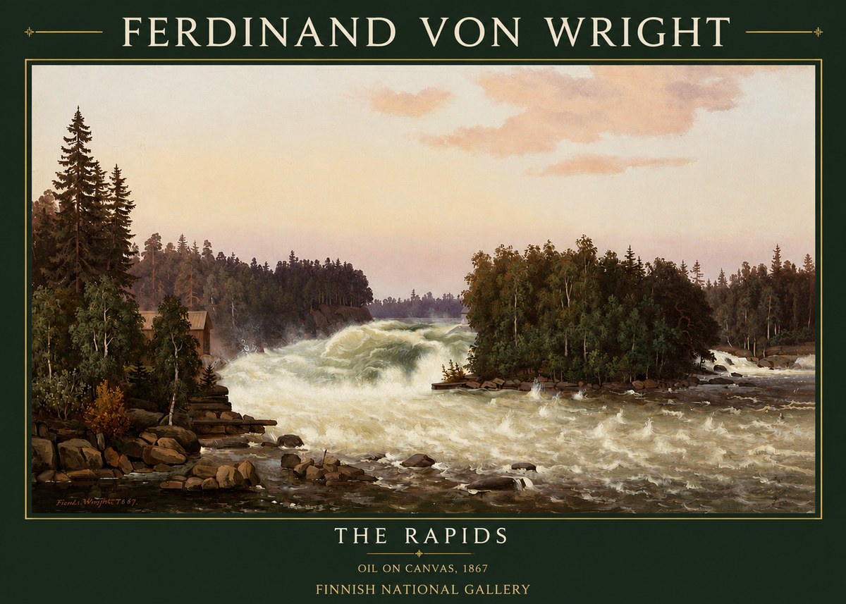 Ferdinand von Wright The Rapids No3 - Juliste