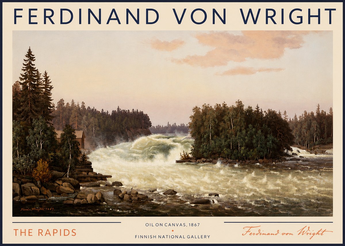 Ferdinand von Wright The Rapids No4 - Juliste