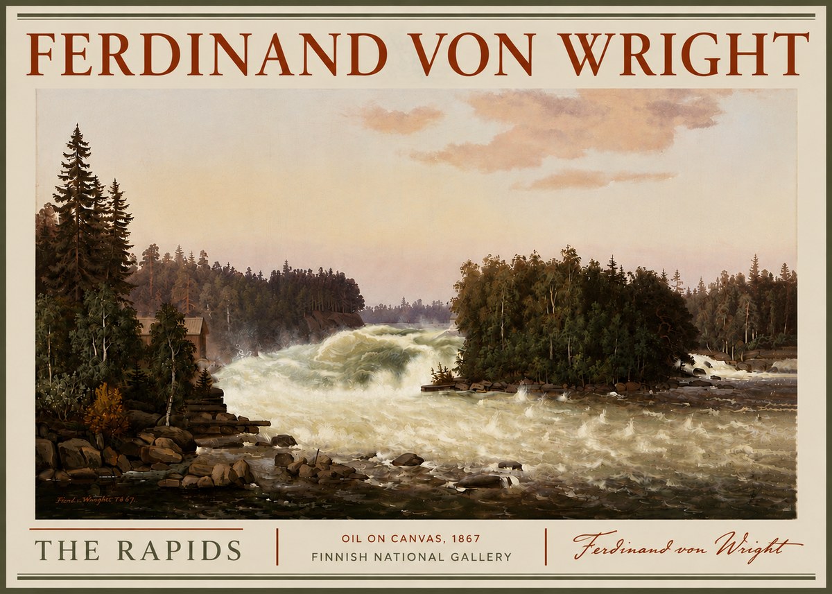 Ferdinand von Wright The Rapids No6 - Juliste