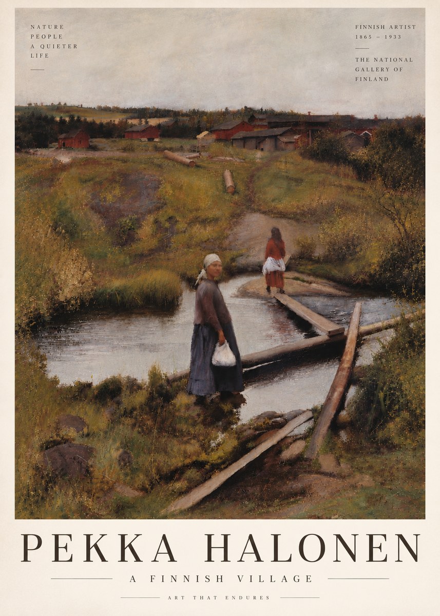 Pekka Halonen A Finnish Village No6 - Juliste
