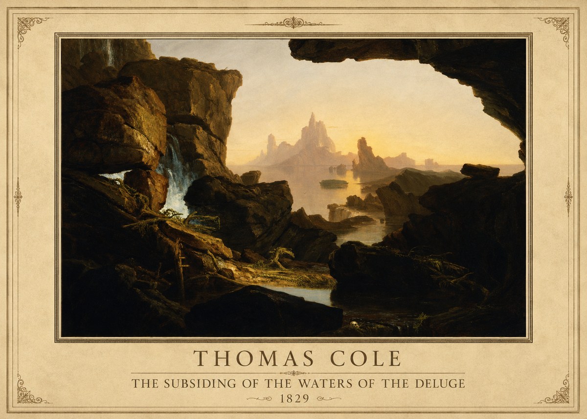 Thomas Cole The Subsiding of the Waters of the Deluge II No1 - Juliste