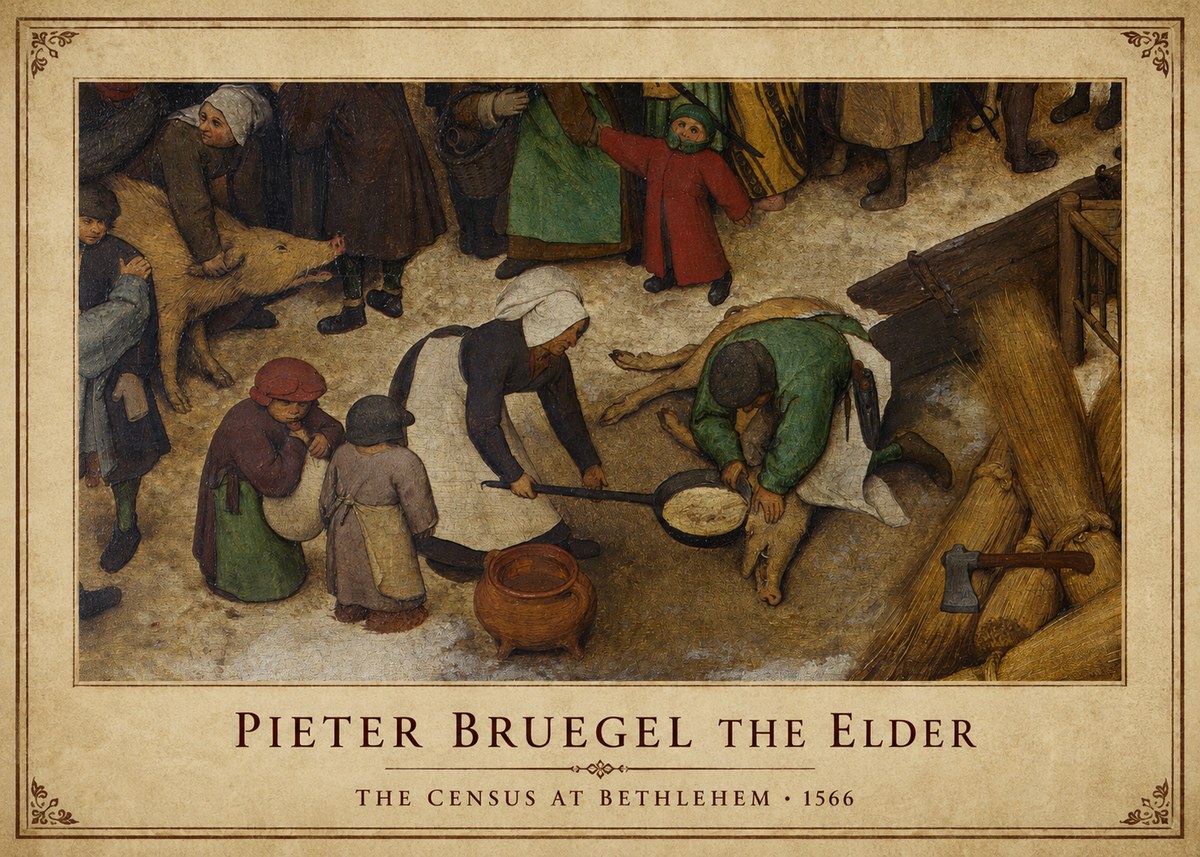 Pieter Bruegel The Census at Bethlehem VI No1 - Juliste