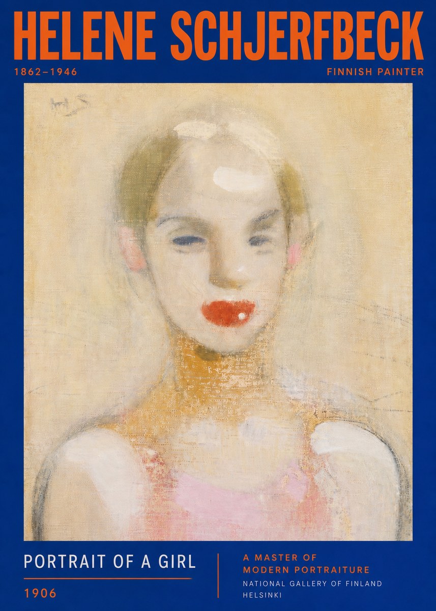 Helene Schjerfbeck Portrait of a Girl No3 - Juliste