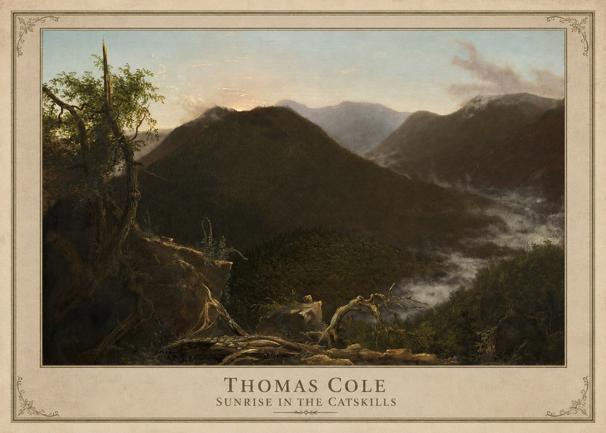 Thomas Cole Sunrise in the Catskills II No1 - Juliste