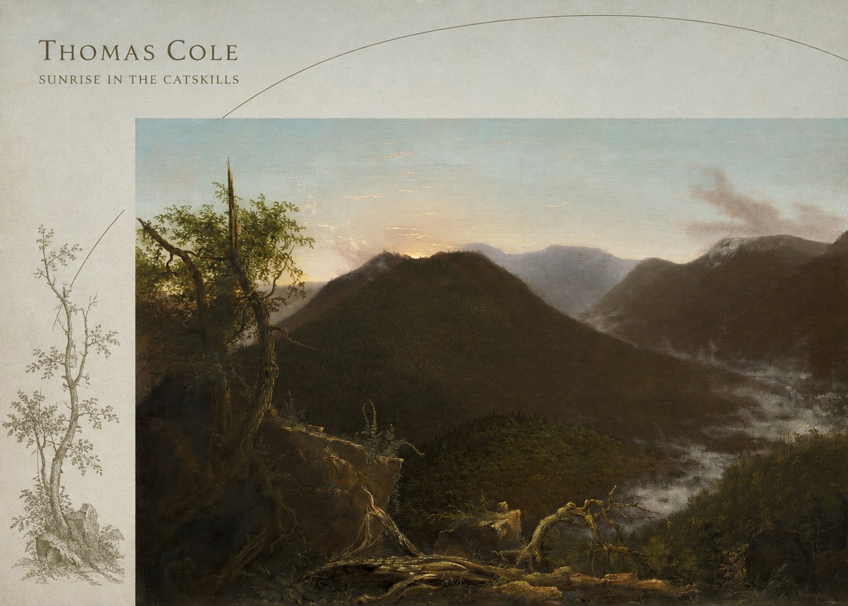 Thomas Cole Sunrise in the Catskills II No4 - Juliste