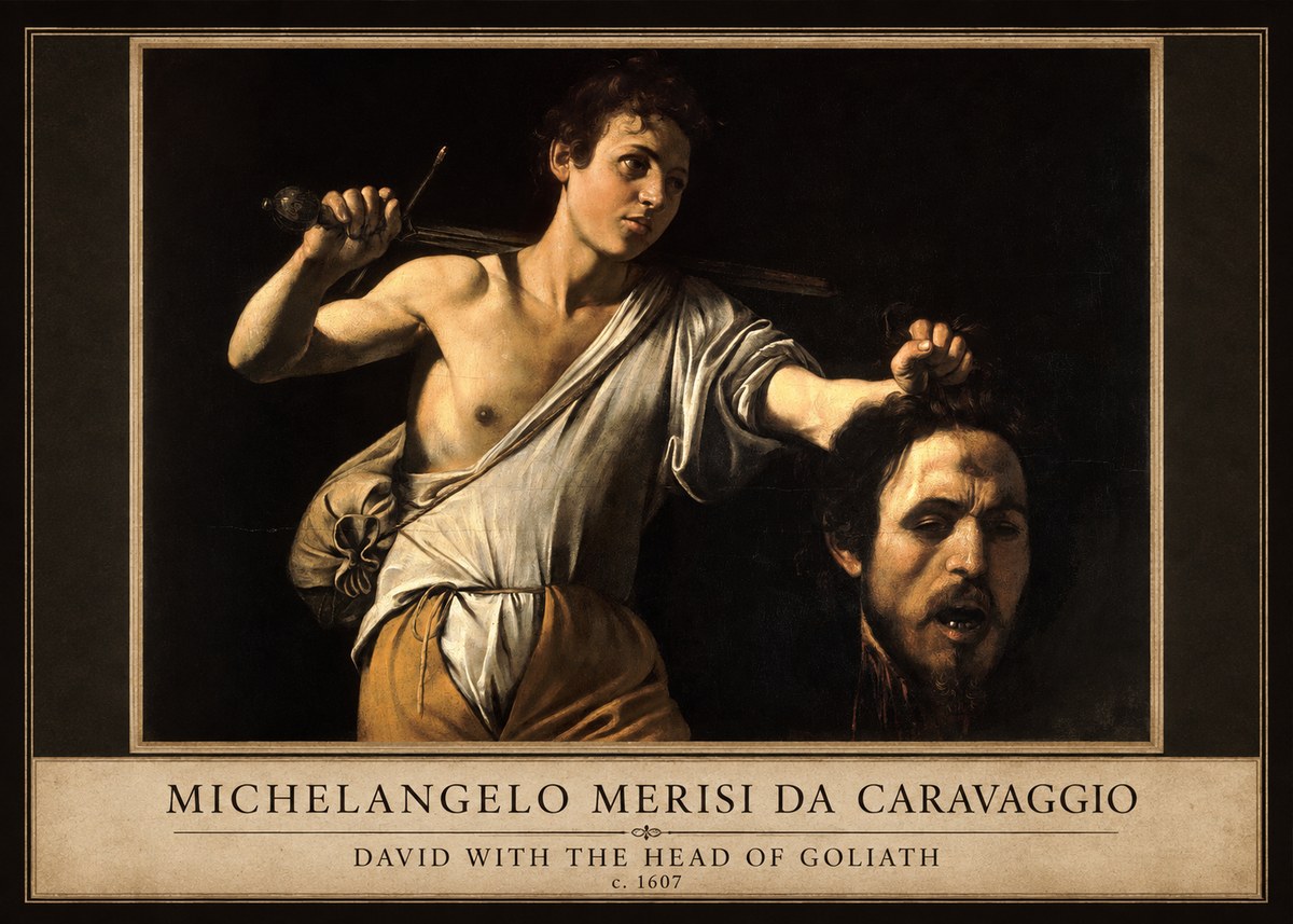 Michelangelo Merisi da Caravaggio David with the Head of Goliath V No4 - Juliste